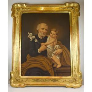 Saint Joseph - Huile Sur Toile - Italie 1840